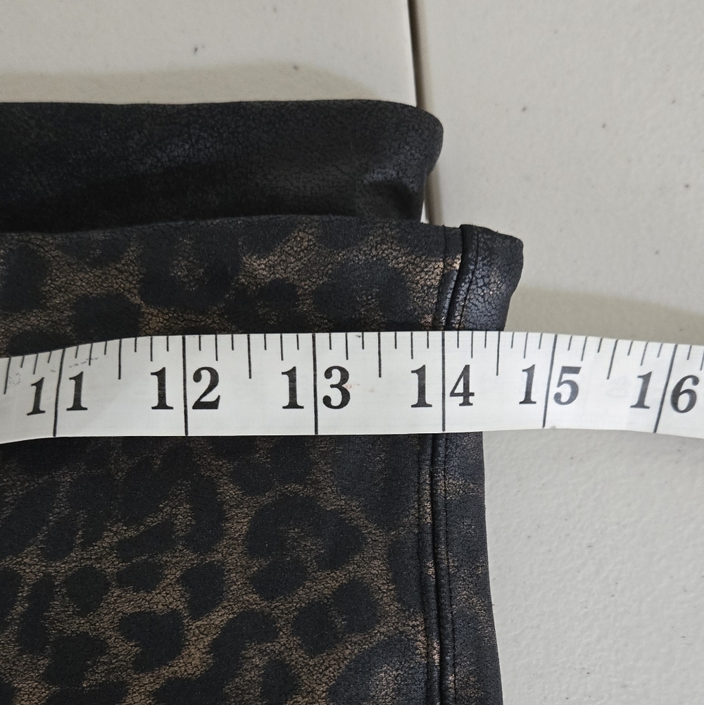 Spanx 2 Pair Black and Leopard Faux Leather Biker Shorts - Picture 11 of 15